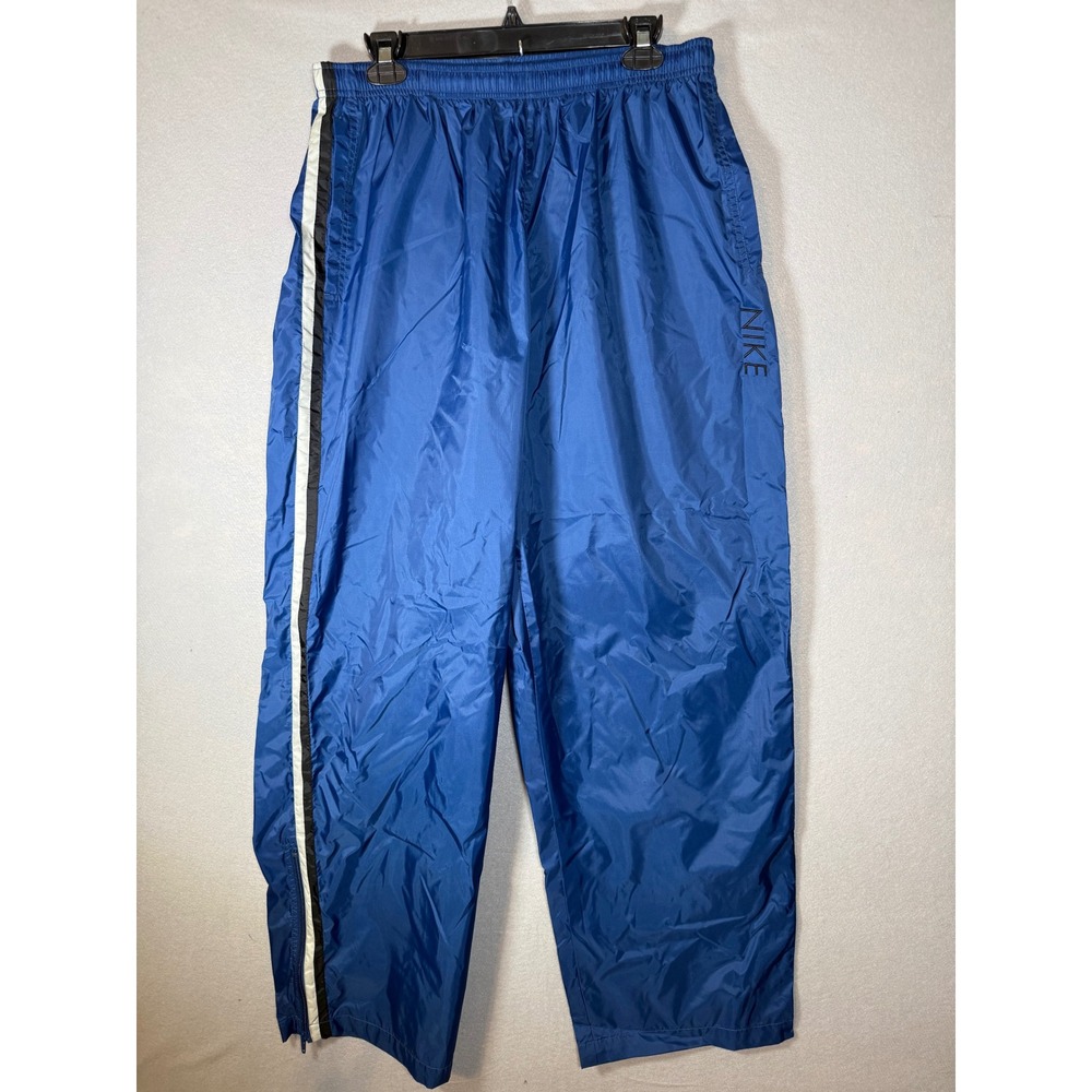 Vintage Nike Windbreaker Track Pants Mens XXL Blue Stripe Zipper Leg 90s Y2K